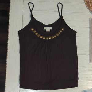 Michael Kors Black and Gold Embellished Camisole